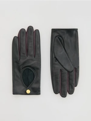 Reserved - Skórzane rękawiczki - wielobarwny