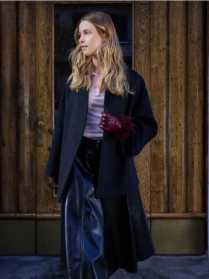 Reserved - Skórzane rękawiczki z futerkiem - mahoniowy