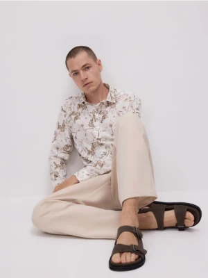 Reserved - Skórzane sandały - ciemnobrązowy