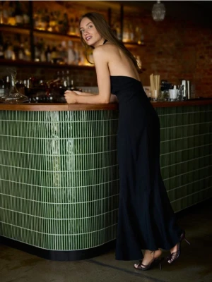 Reserved - Skórzane sandały na obcasie - mahoniowy