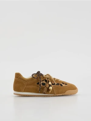 Reserved - Skórzane sneakersy - beżowy