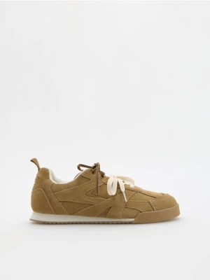 Reserved - Skórzane sneakersy - beżowy