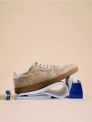 Reserved - Skórzane sneakersy - beżowy