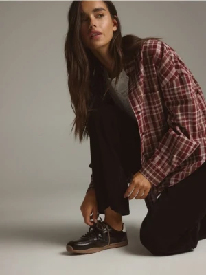 Reserved - Skórzane sneakersy - ciemnobrązowy