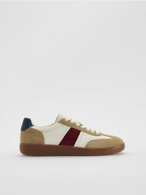 Reserved - Skórzane sneakersy ze wstawkami - wielobarwny