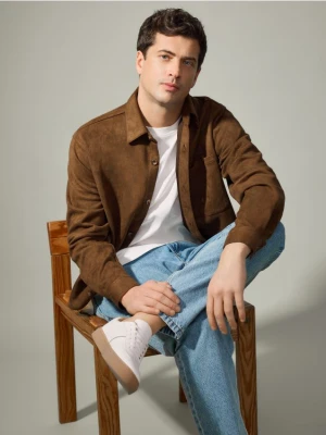 Reserved - Skórzane sneakersy - złamana biel