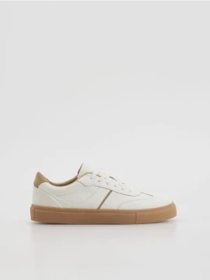 Reserved - Skórzane sneakersy - złamana biel