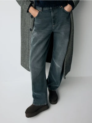 Reserved - Skórzane śniegowce na platformie - ciemnobrązowy