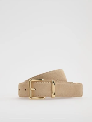 Reserved - Skórzany pasek - beżowy