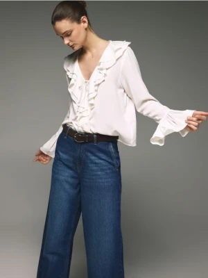 Reserved - Skórzany pasek z klamrą - ciemnobrązowy