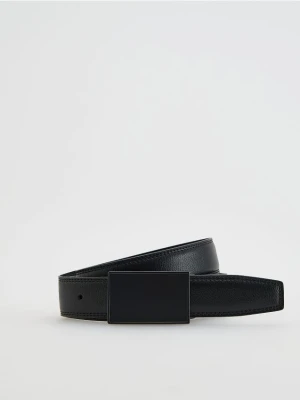 Reserved - Skórzany pasek z klamrą - czarny
