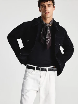 Reserved - Skórzany pasek z klamrą - czarny