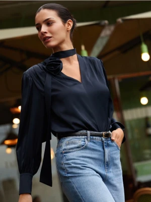 Zdjęcie produktu Reserved - Skórzany pasek z klamrą - czarny