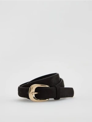 Reserved - Skórzany pasek z włosiem - ciemnobrązowy