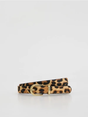 Reserved - Skórzany pasek z włosiem - wielobarwny