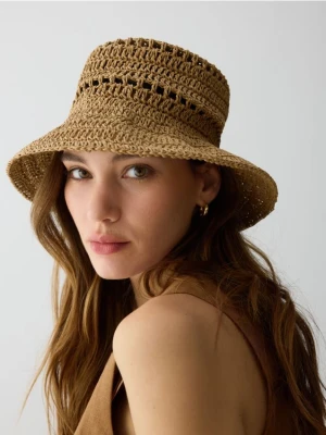 Reserved - Słomkowy kapelusz bucket - kremowy