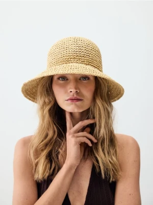 Reserved - Słomkowy kapelusz bucket - kremowy