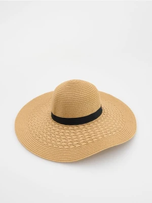 Reserved - Słomkowy kapelusz - kremowy