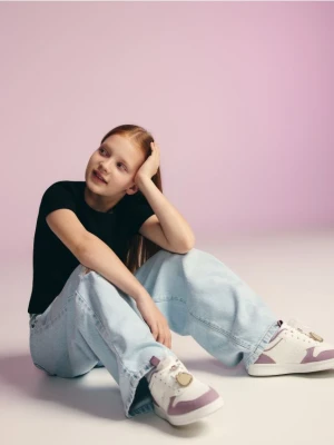 Reserved - Sneakersy z imitacji skóry Pusheen - biały