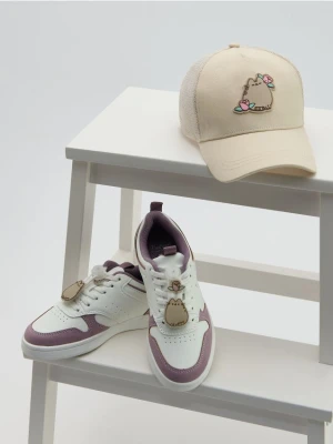 Reserved - Sneakersy z imitacji skóry Pusheen - biały