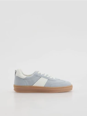 Reserved - Sneakersy z łączonych materiałów - jasnoniebieski
