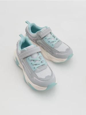 Reserved - Sneakersy z łączonych materiałów - jasnoszary