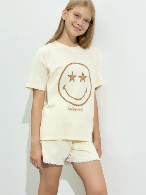 Reserved - Spodenki z falbanką - jasnożółty