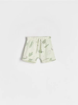 Reserved - Spodenki z nadrukiem - jasnozielony