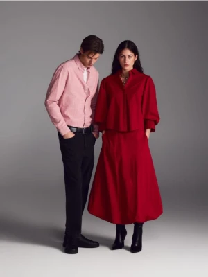 Reserved - Spódnica bombka - czerwony