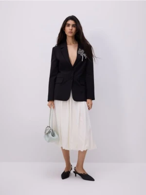 Reserved - Spódnica bombka z wiskozą - złamana biel