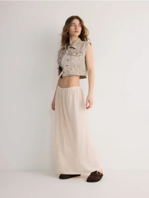 Reserved - Spódnica maxi - kremowy