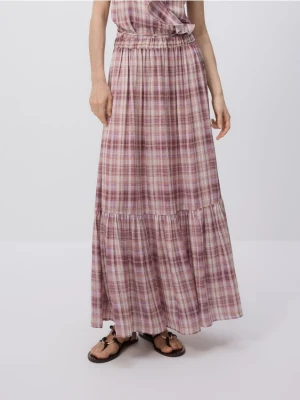 Reserved - Spódnica maxi w kratę - wielobarwny