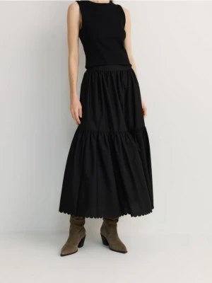 Reserved - Spódnica maxi z bawełną - czarny