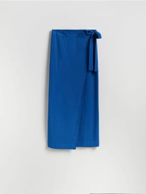 Reserved - Spódnica maxi z dodatkiem lnu - niebieski