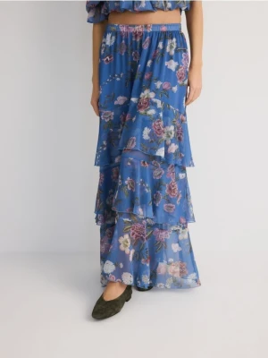 Reserved - Spódnica maxi z falbanami - wielobarwny