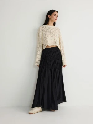 Reserved - Spódnica maxi z marszczeniami - czarny