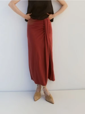 Reserved - Spódnica maxi z modalem - miedziany
