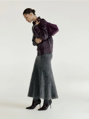 Reserved - Spódnica maxi z wełną - ciemnoszary