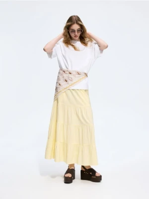 Reserved - Spódnica maxi z wiskozą - jasnożółty