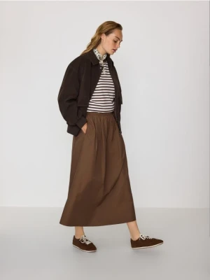 Reserved - Spódnica midi - brązowy