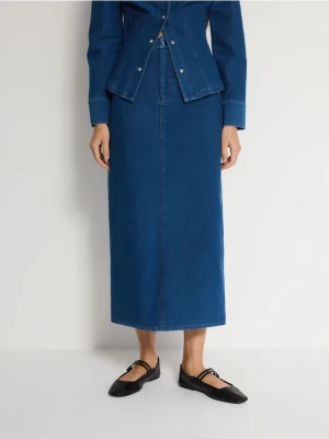 Reserved - Spódnica midi - indigo jeans
