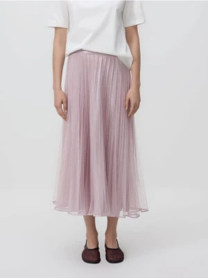 Reserved - Spódnica midi - pastelowy róż