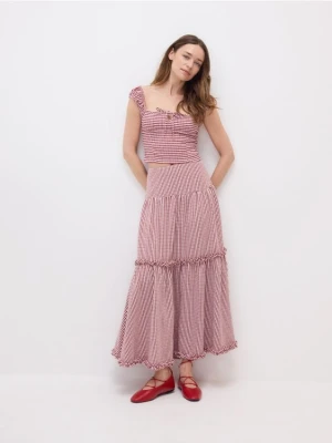 Reserved - Spódnica midi w kratę - wielobarwny