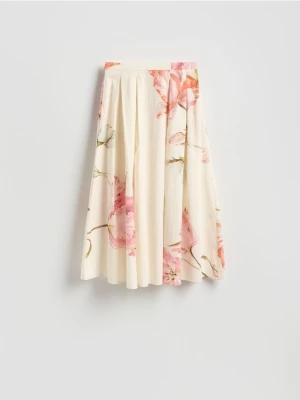 Reserved - Spódnica midi w kwiaty - wielobarwny
