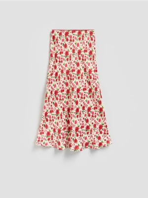 Reserved - Spódnica midi w kwiaty - wielobarwny