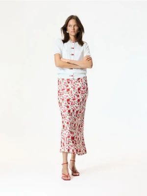 Reserved - Spódnica midi w kwiaty - wielobarwny
