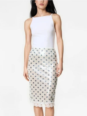 Reserved - Spódnica midi z cekinami - wielobarwny