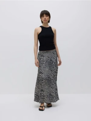 Reserved - Spódnica midi z gniecionej tkaniny - wielobarwny