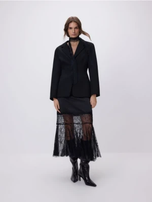 Reserved - Spódnica midi z koronką - czarny