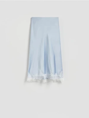 Reserved - Spódnica midi z koronką - jasnoniebieski